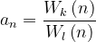 \dpi{120} a_{n}=\frac{W_{k}\left ( n \right )}{W_{l}\left ( n \right )}